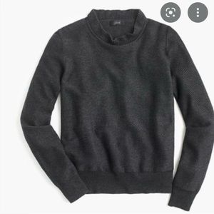J.Crew Chevron ruffle neck sweater